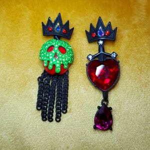Betsey Johnson Earring Set Poison Apple/Evil Queen Collection
